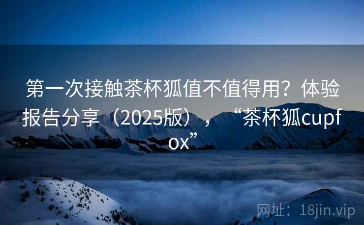 第一次接触茶杯狐值不值得用？体验报告分享（2025版），“茶杯狐cupfox”