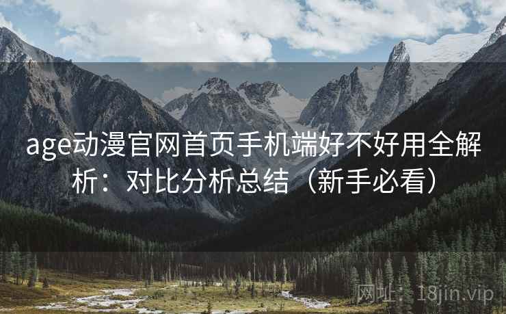 age动漫官网首页手机端好不好用全解析：对比分析总结（新手必看）