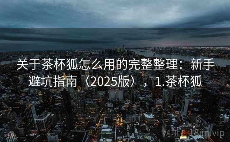 关于茶杯狐怎么用的完整整理：新手避坑指南（2025版），1.茶杯狐
